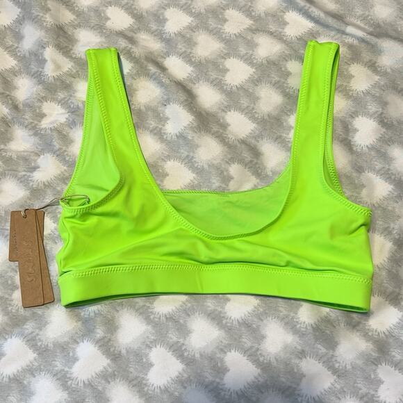 NWT Skims Recycled Swim Tank Bikini Top Neon Green XXS - Picture 3 of 5